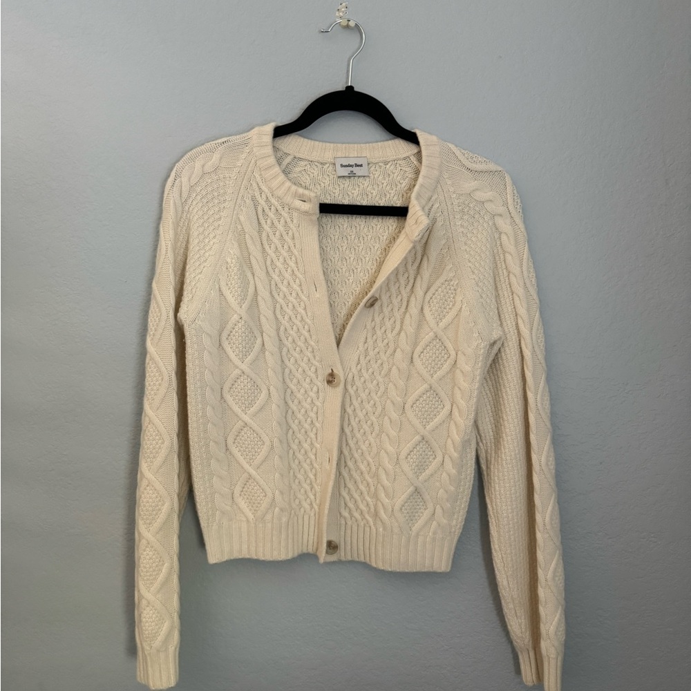 Aritzia cable knit dwell cardigan